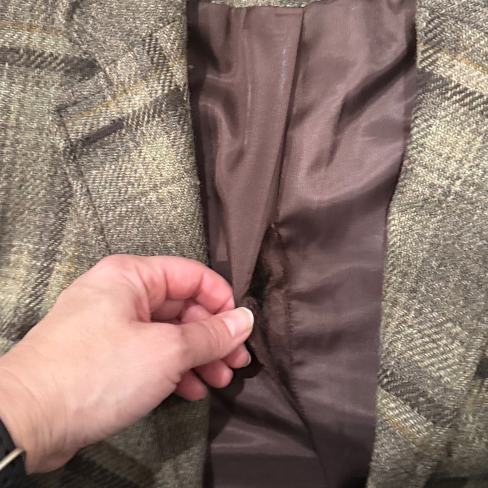 Vintage Ralph Lauren Signature blazer Brown Plaid   size 8 women’s 100%wool - Picture 6 of 14